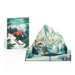 NEW, never opened, skiing popup card with envelope